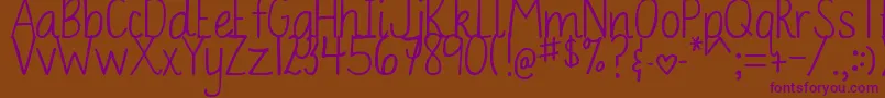 DjbBailey Font – Purple Fonts on Brown Background