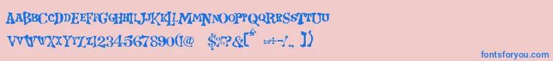 StrangeWorld Font – Blue Fonts on Pink Background