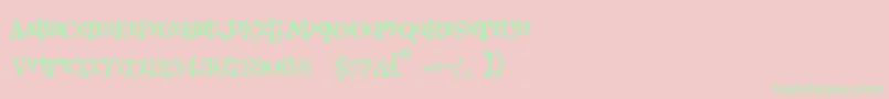 StrangeWorld Font – Green Fonts on Pink Background