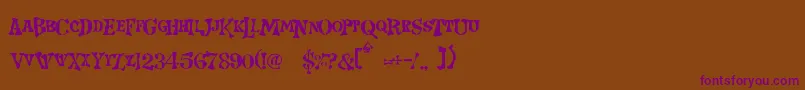 StrangeWorld Font – Purple Fonts on Brown Background