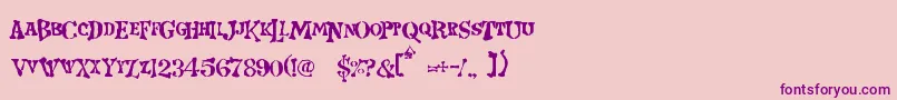 StrangeWorld-Schriftart – Violette Schriften auf rosa Hintergrund