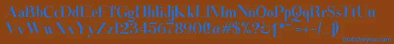 Santander Font – Blue Fonts on Brown Background