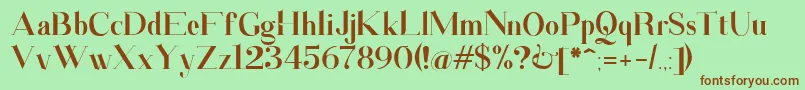 Santander Font – Brown Fonts on Green Background