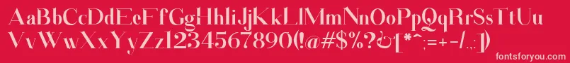 Santander Font – Pink Fonts on Red Background