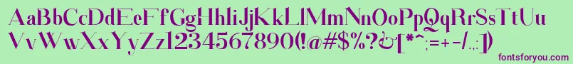 Santander Font – Purple Fonts on Green Background