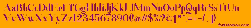 Santander Font – Purple Fonts on Orange Background