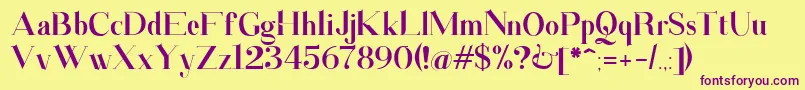 Santander Font – Purple Fonts on Yellow Background