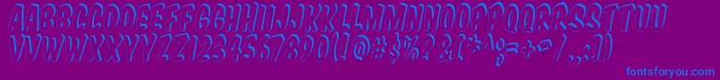 Vtcsupermarketsupersale3D-Schriftart – Blaue Schriften auf violettem Hintergrund