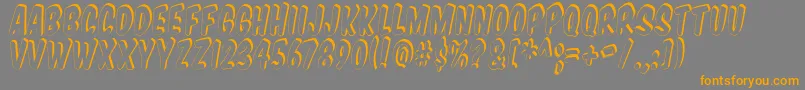 Vtcsupermarketsupersale3D-Schriftart – Orangefarbene Schriften auf grauem Hintergrund