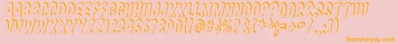 Vtcsupermarketsupersale3D-Schriftart – Orangefarbene Schriften auf rosa Hintergrund