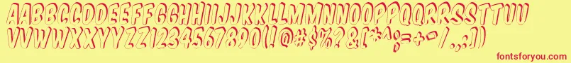 Vtcsupermarketsupersale3D Font – Red Fonts on Yellow Background