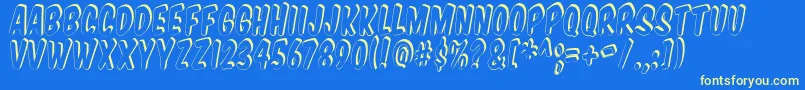 Vtcsupermarketsupersale3D Font – Yellow Fonts on Blue Background