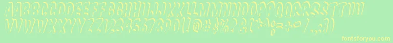 Vtcsupermarketsupersale3D Font – Yellow Fonts on Green Background