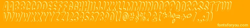 Vtcsupermarketsupersale3D-Schriftart – Gelbe Schriften auf orangefarbenem Hintergrund