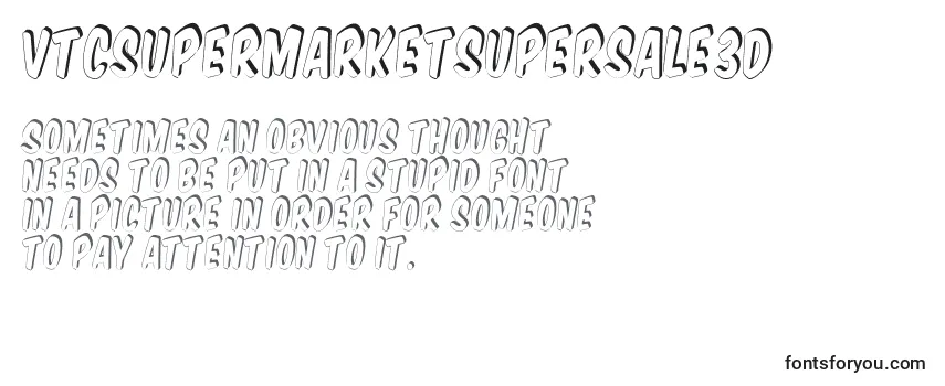 Review of the Vtcsupermarketsupersale3D Font