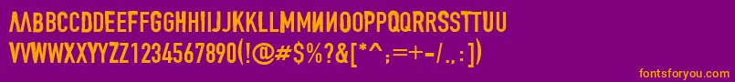 Denial Font – Orange Fonts on Purple Background
