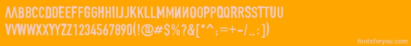 Denial Font – Pink Fonts on Orange Background