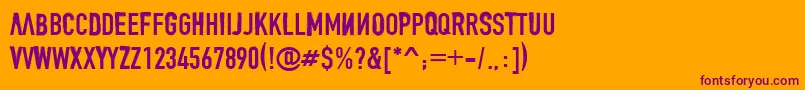 Denial Font – Purple Fonts on Orange Background