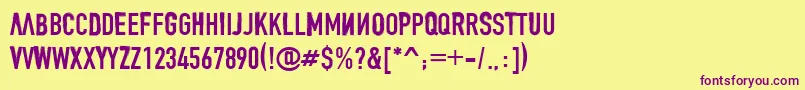 Denial Font – Purple Fonts on Yellow Background