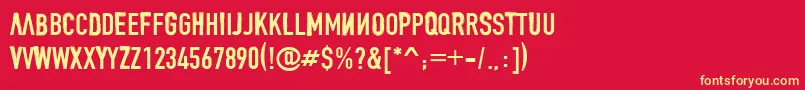 Denial Font – Yellow Fonts on Red Background