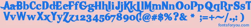 Hot Font – Blue Fonts on Pink Background