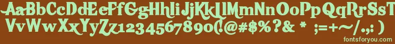 Hot Font – Green Fonts on Brown Background