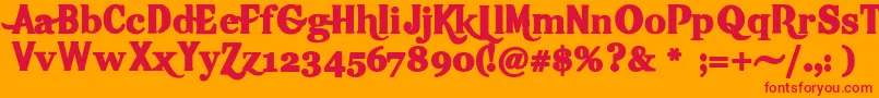フォントHot – オレンジの背景に赤い文字