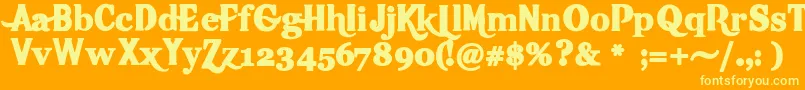 Hot Font – Yellow Fonts on Orange Background