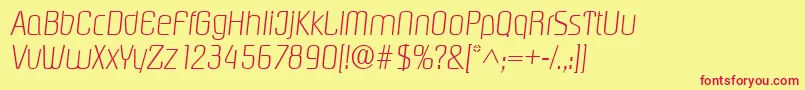 PasadenalItalic Font – Red Fonts on Yellow Background