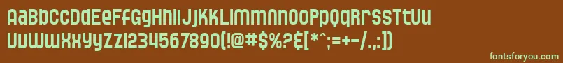 SfSpeedwaystarCondensed-fontti – vihreät fontit ruskealla taustalla
