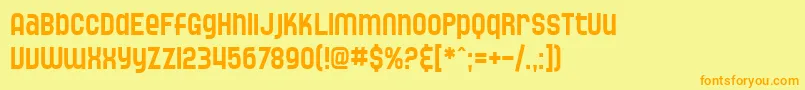 SfSpeedwaystarCondensed Font – Orange Fonts on Yellow Background