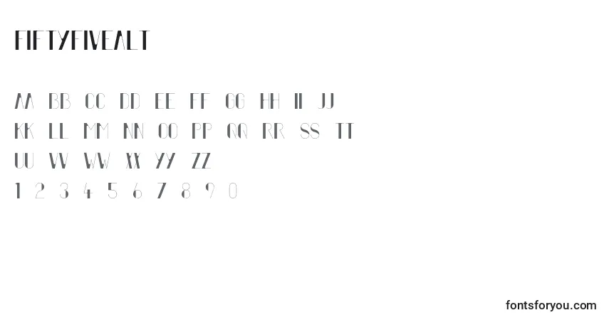 Schriftart FiftyFiveAlt – Alphabet, Zahlen, spezielle Symbole