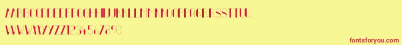 FiftyFiveAlt Font – Red Fonts on Yellow Background