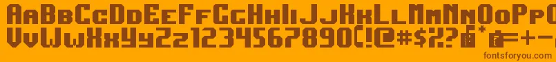 Więcej informacji o czcionce DarkJubilee Czcionka DarkJubilee – brązowe czcionki na pomarańczowym tle
