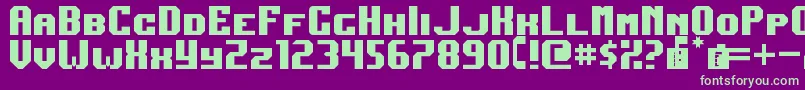 DarkJubilee-Schriftart – Grüne Schriften auf violettem Hintergrund