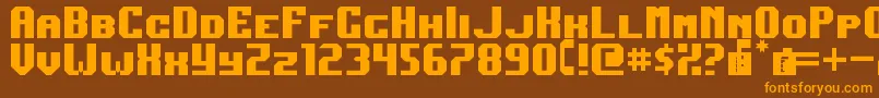 DarkJubilee-fontti – oranssit fontit ruskealla taustalla