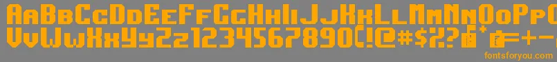 フォントDarkJubilee – オレンジの文字は灰色の背景にあります。