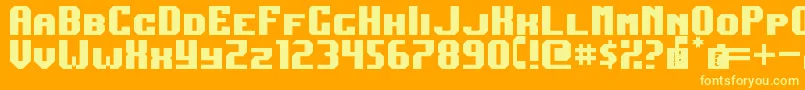 DarkJubilee-Schriftart – Gelbe Schriften auf orangefarbenem Hintergrund