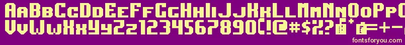 Fonte DarkJubilee – fontes amarelas em um fundo roxo