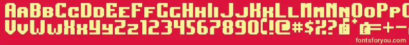 フォントDarkJubilee – 黄色の文字、赤い背景