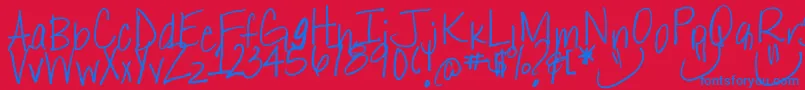 Westcoast-Schriftart – Blaue Schriften auf rotem Hintergrund