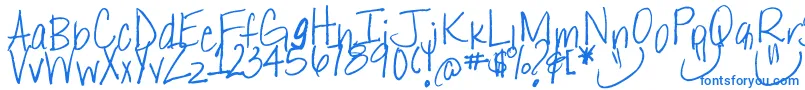Westcoast-Schriftart – Blaue Schriften auf weißem Hintergrund