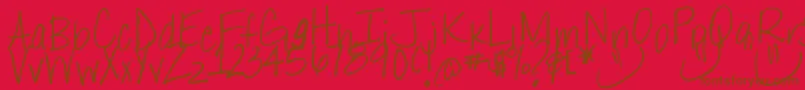 フォントWestcoast – 赤い背景に茶色の文字