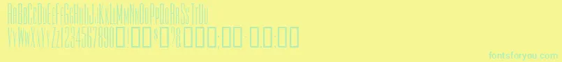 Czcionka Tiowascapsssk – zielone czcionki na żółtym tle