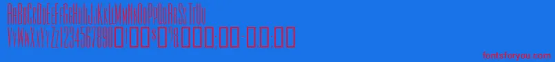 フォントTiowascapsssk – 赤い文字の青い背景