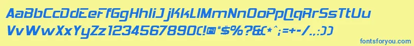 HemiHead426 Font – Blue Fonts on Yellow Background