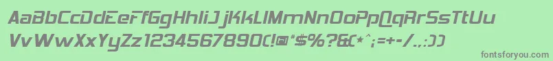 HemiHead426-Schriftart – Graue Schriften auf grünem Hintergrund