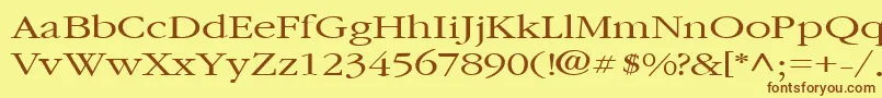 GarnetbroadRegular Font – Brown Fonts on Yellow Background