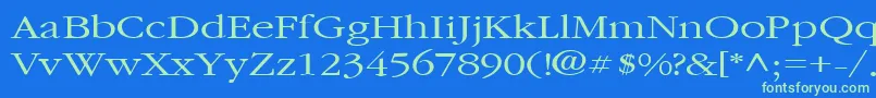 GarnetbroadRegular Font – Green Fonts on Blue Background