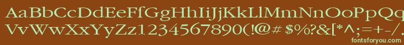 Шрифт GarnetbroadRegular – зелёные шрифты на коричневом фоне